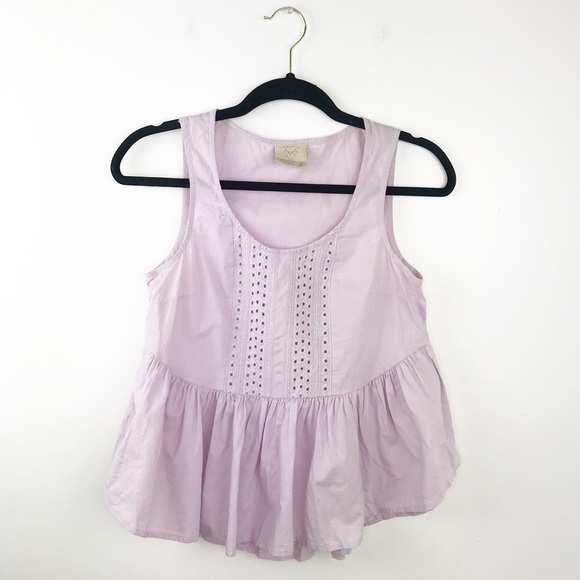 Anthropologie Tops - Vanessa Virginia Lavender eyelet peplum blouse